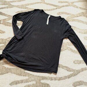 Black Lululemon hip length side tie top size 6
